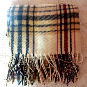 Woolrich Poncho Wrap Scarf Plaid Burberry Look Warm Winter Item 52" Large